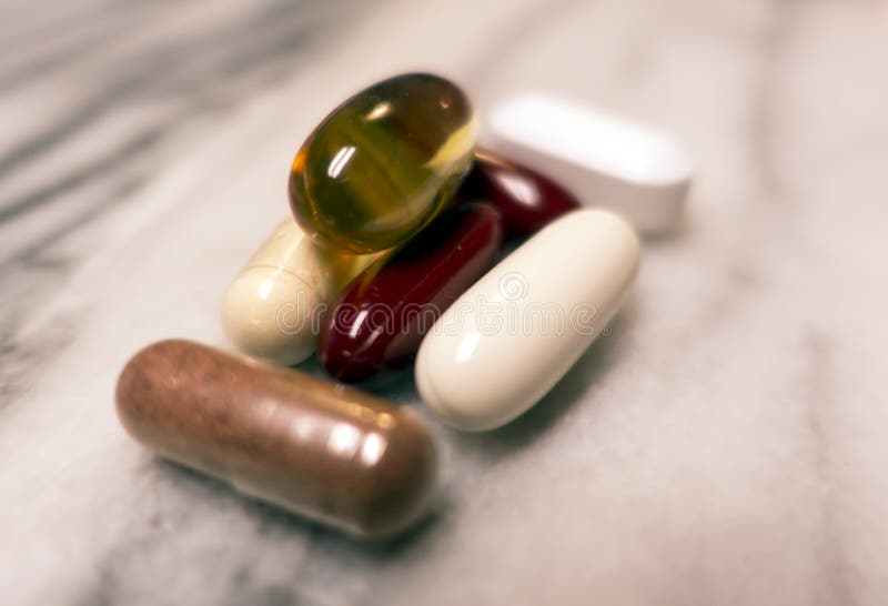 Group of supplements including fish oil, cranberry, calcium, glucosamine-cchondroitin, and lutein. Group of supplements including fish oil, cranberry, calcium, glucosamine-cchondroitin, and lutein