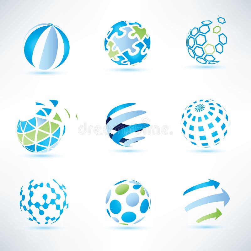 Abstract globe symbol set,communication and technology icons, internet and social network concept. Abstract globe symbol set,communication and technology icons, internet and social network concept