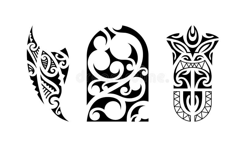 Grupo de tatuagem polinésia ilustração do vetor Grupo de tatuagem polinésia ilustração do vetor