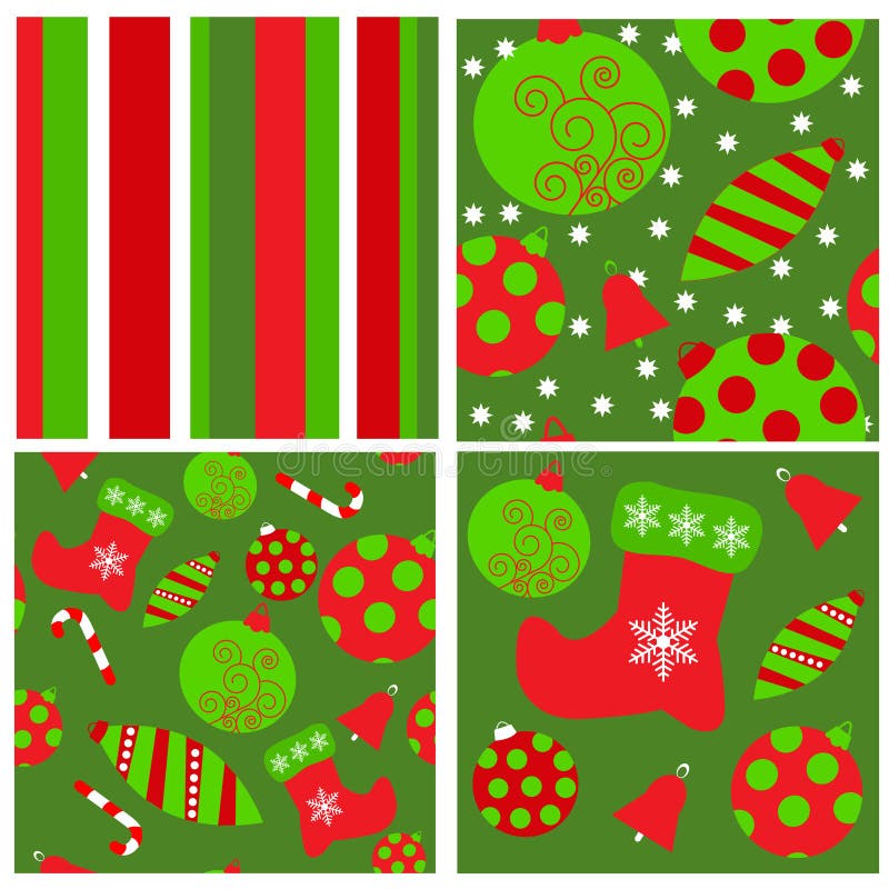 Grupo de testes padrões sem emenda do Natal ilustração do vetor Grupo de testes padrões sem emenda do Natal ilustração do vetor
