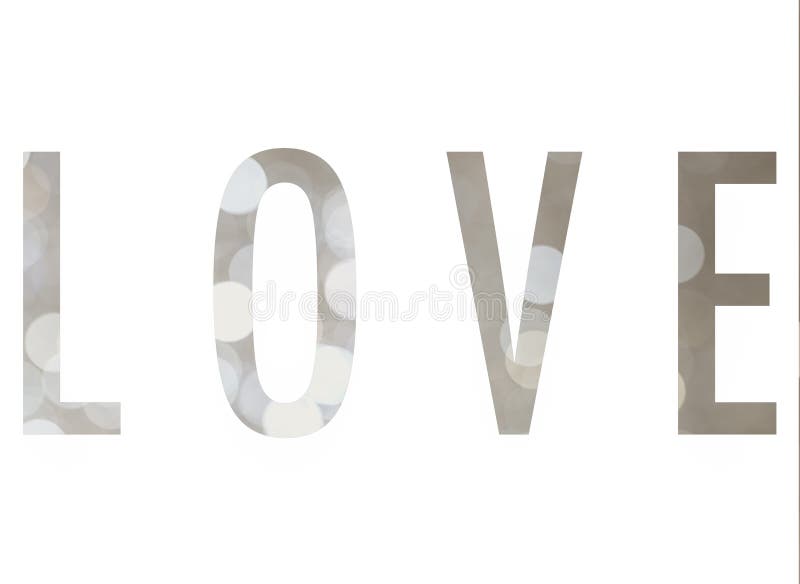 Grupo de texto do amor do projeto do fundo de Bokeh imagens de stock