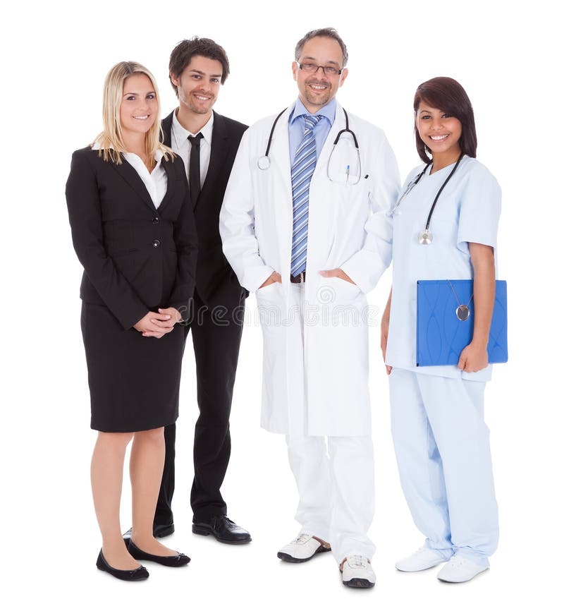 Grupo de trabalhadores no fundo branco fotografia de stock royalty free Grupo de trabalhadores no fundo branco fotografia de stock royalty free
