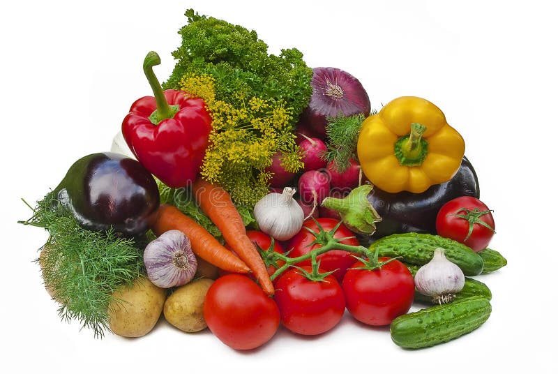 Group of vegetables over white. Group of vegetables over white