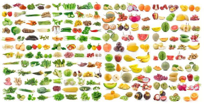 Set of vegetable and fruit on a white background. Set of vegetable and fruit on a white background