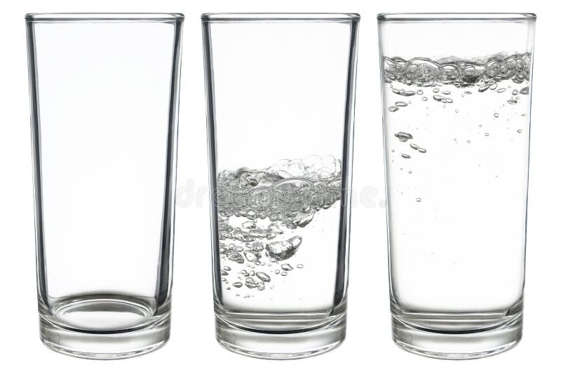 grupo de vidros da água isolados no branco ilustração stock grupo de vidros da água isolados no branco ilustração stock