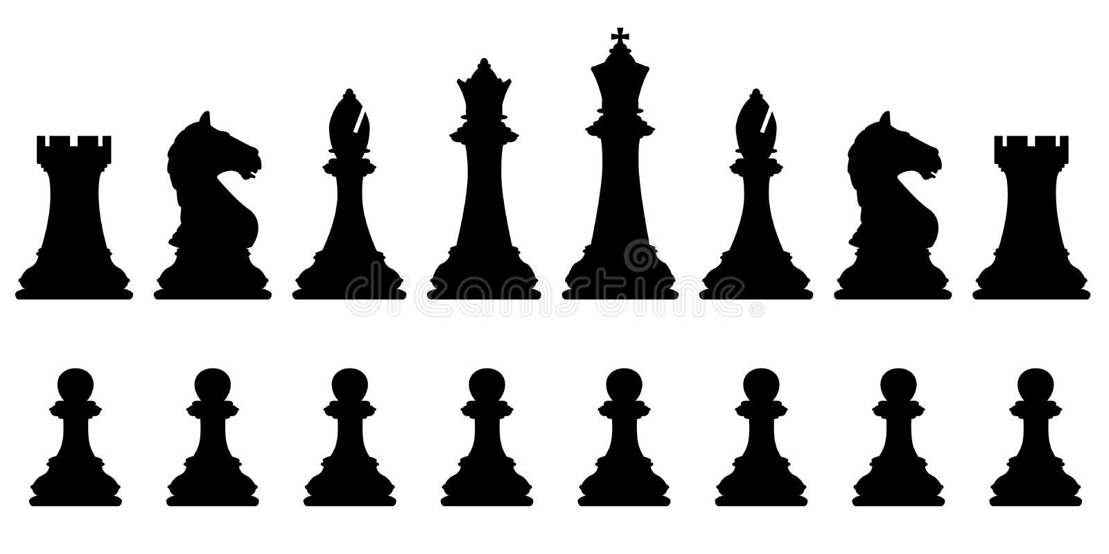 conjunto de 16 contornos vetoriais na grade para pastilhas rei jogador de filme  xadrez elementos de design de vetores editáveis 19244036 Vetor no Vecteezy