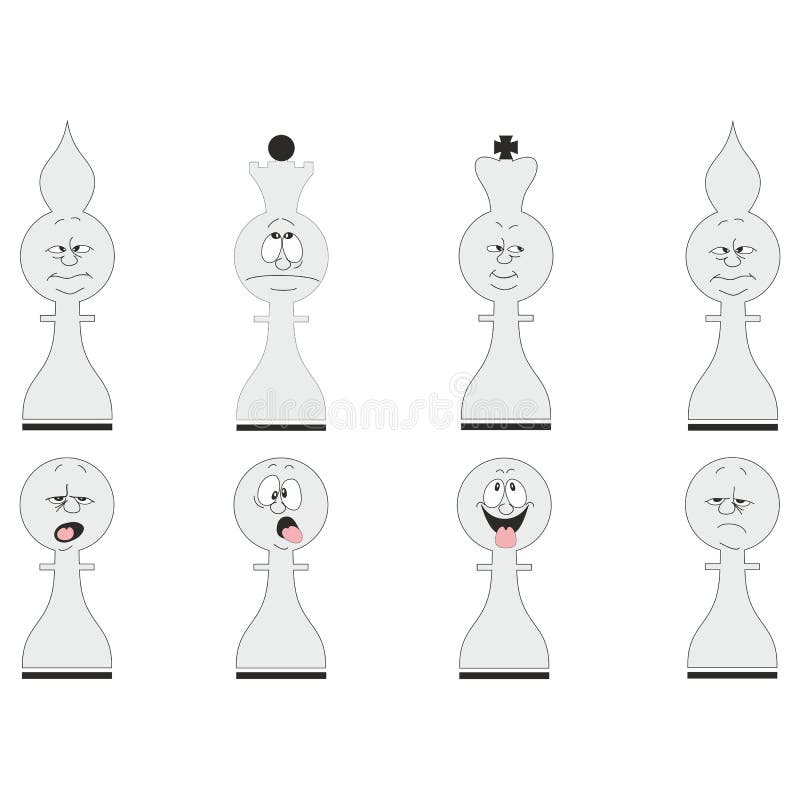 Desenho Animado Rei De Xadrez Em Frente a Desenhos Emparelha 3d Ilustração  Stock - Ilustração de posto, escolha: 254949861