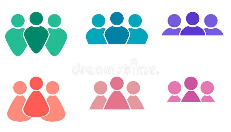 Grupo de ícones coloridos diferentes dos homens e das mulheres ilustração do vetor Grupo de ícones coloridos diferentes dos homens e das mulheres ilustração do vetor