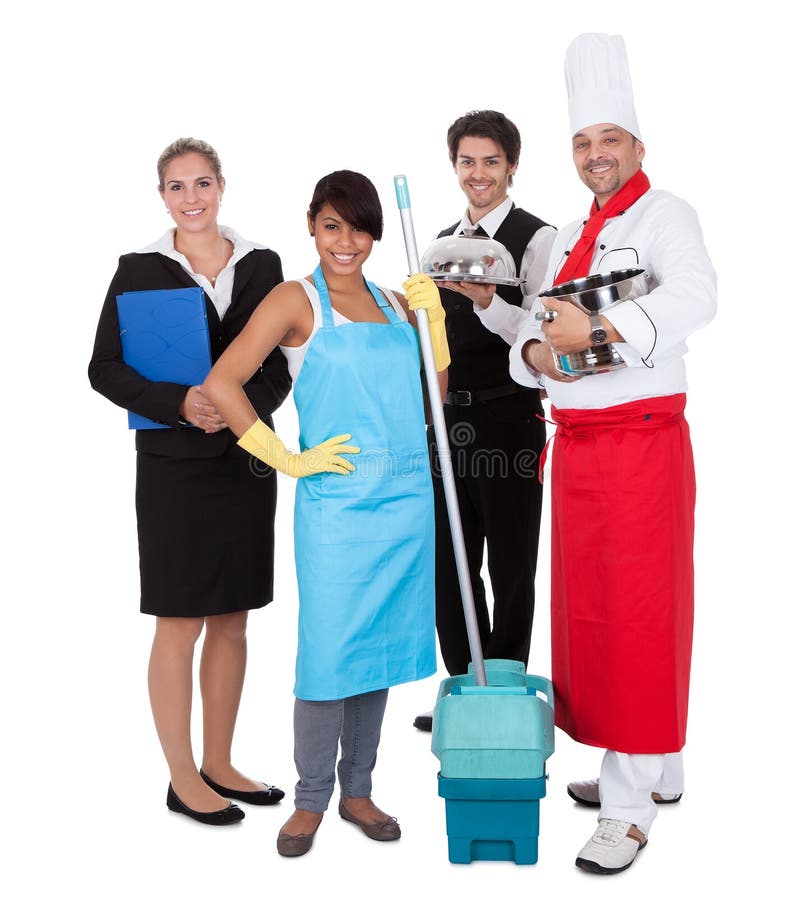 Grupo diverso de trabalhadores de sorriso imagem de stock royalty free Grupo diverso de trabalhadores de sorriso imagem de stock royalty free