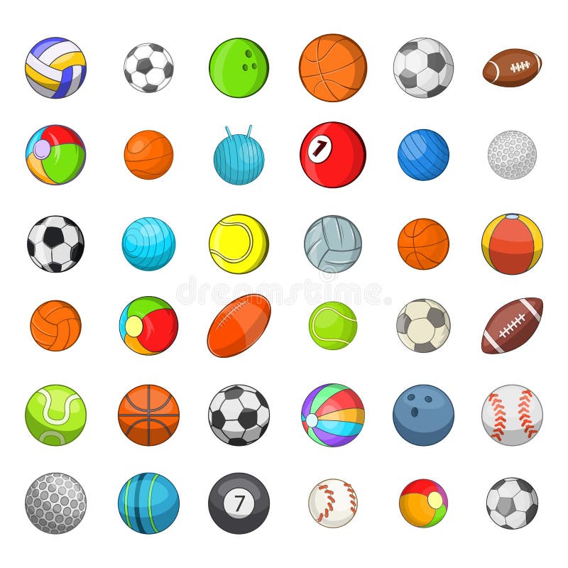 Ícones de bolas de esporte definir tipos de jogo