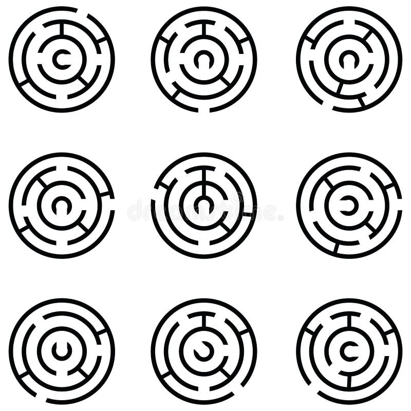 Ícone do vetor labirinto no símbolo mínimo de linha fina do vetor