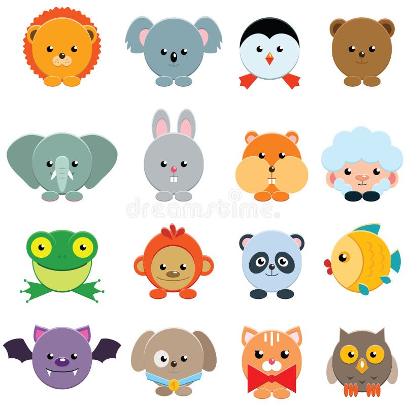 Conjunto de animais ilustração do vetor
