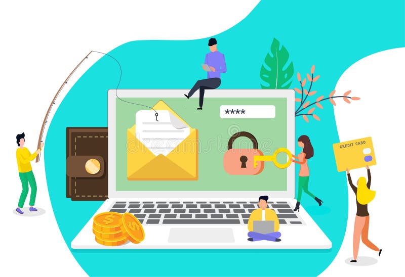 Grupo do conceito de roubo do hacker ilustração do vetor Grupo do conceito de roubo do hacker ilustração do vetor