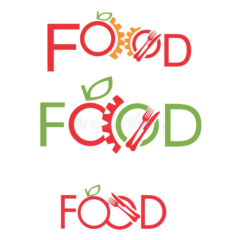 Grupo do logotipo da indústria alimentar ilustração do vetor Grupo do logotipo da indústria alimentar ilustração do vetor