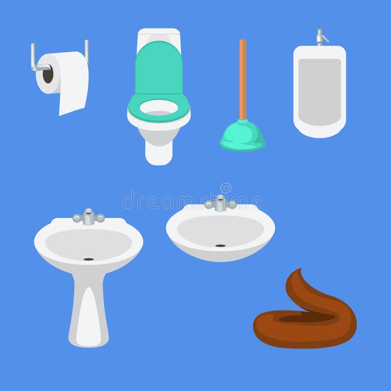 Grupo do plano do banheiro ilustração royalty free