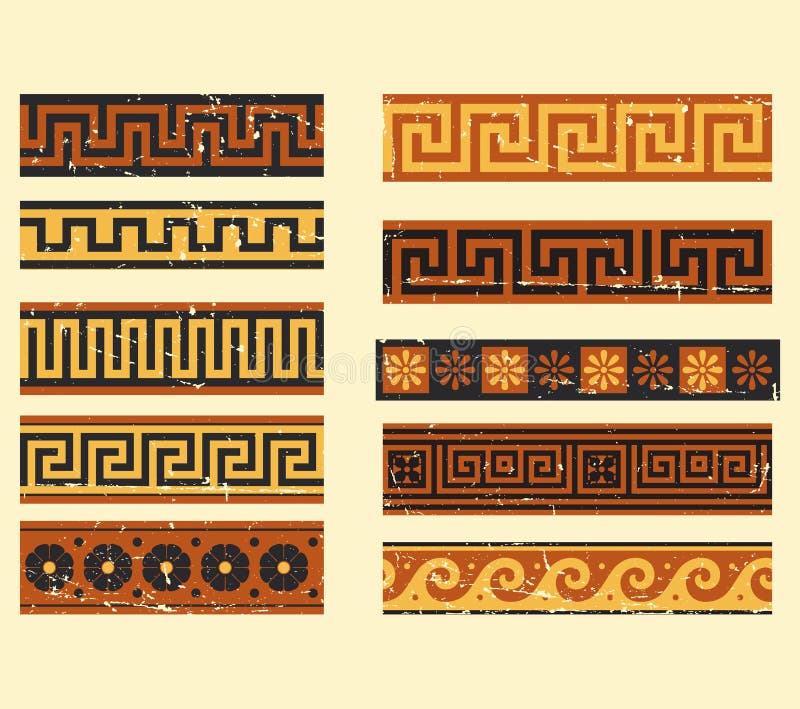 Grupo do teste padrão grego ilustração royalty free Grupo do teste padrão grego ilustração royalty free