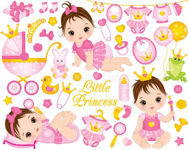 O Grupo Do Vetor Para O Chuveiro Do Bebê Com Mulher Gravida E Bebê Veste-se  Como Princesas Ilustração do Vetor - Ilustração de vestido, coelho:  102475561