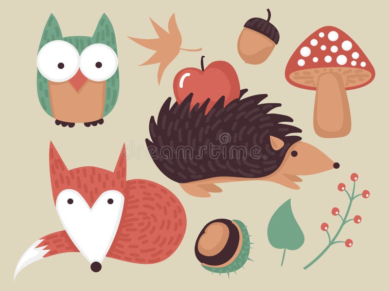 Grupo do vetor da floresta ilustração do vetor Grupo do vetor da floresta ilustração do vetor