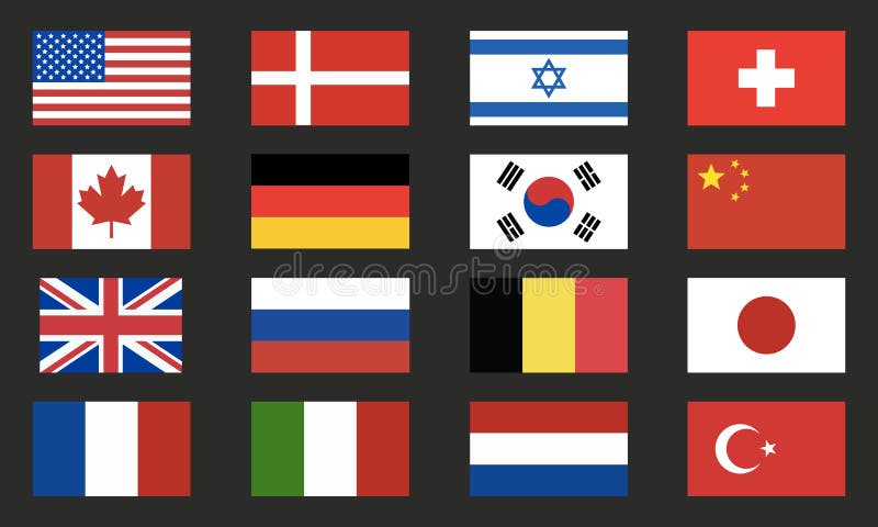 Elementos de bandeiras de países vetor bandeiras nacionais do mundo