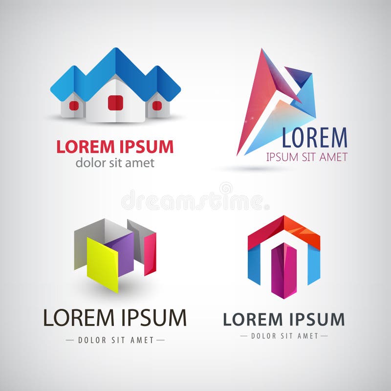 Grupo do vetor de formas abstratas, logotipos, ícones isolados ilustração stock Grupo do vetor de formas abstratas, logotipos, ícones isolados ilustração stock