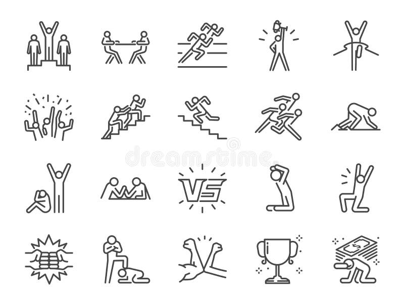 Vector and illustration: Competition icon set. Included icons as versus, competitors, game, competitive, rival and more. Vector and illustration: Competition icon set. Included icons as versus, competitors, game, competitive, rival and more.