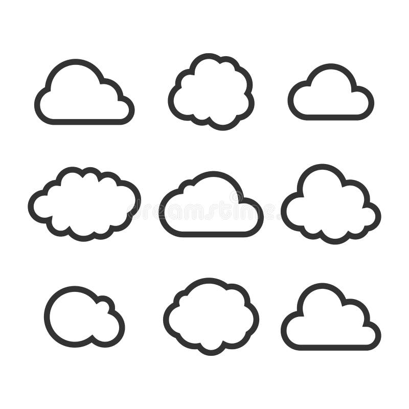 Cloud Icon Set. Vector Illustration. Cloud Icon Set. Vector Illustration