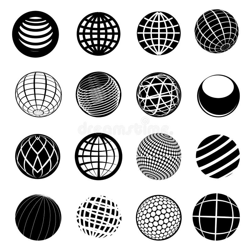 Grupo do ícone do globo ilustração do vetor Grupo do ícone do globo ilustração do vetor