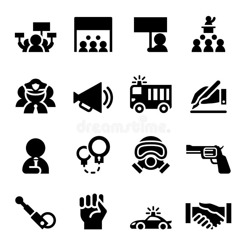 Protest icon set Vector illustration Graphic Design. Protest icon set Vector illustration Graphic Design