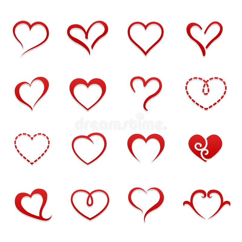 Grupo do ícone do Valentim do coração