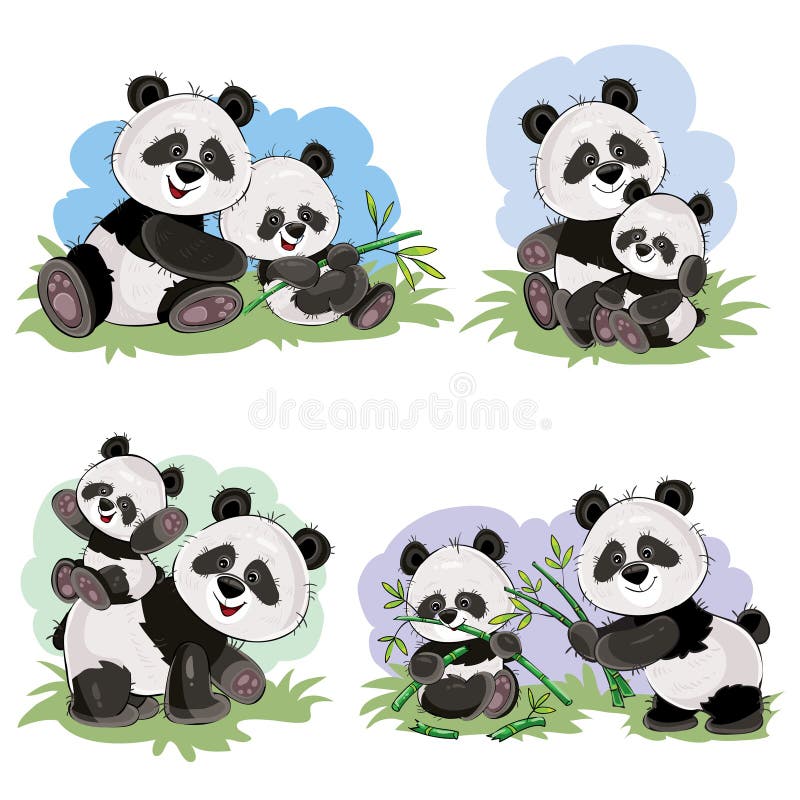 Vetores de Panda Bebé Bonito Dos Desenhos Animados Imprimir