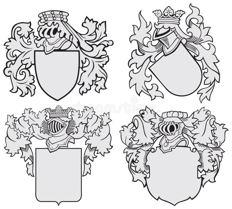 Conjunto de emblemas aristocráticos Nº10 ilustração stock