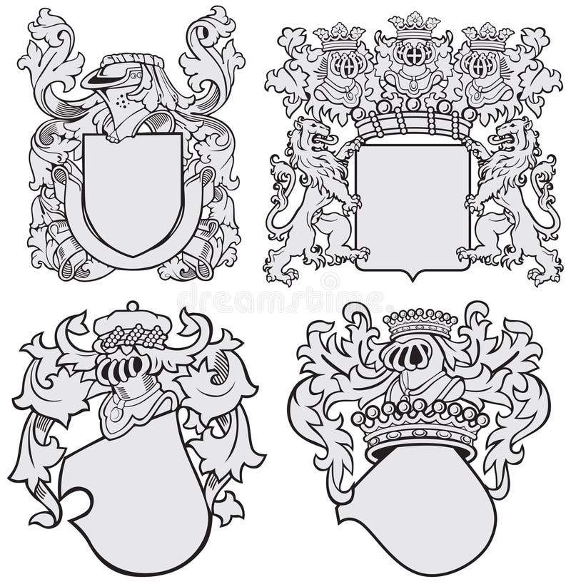 Conjunto de emblemas aristocráticos Nº11 ilustração do vetor