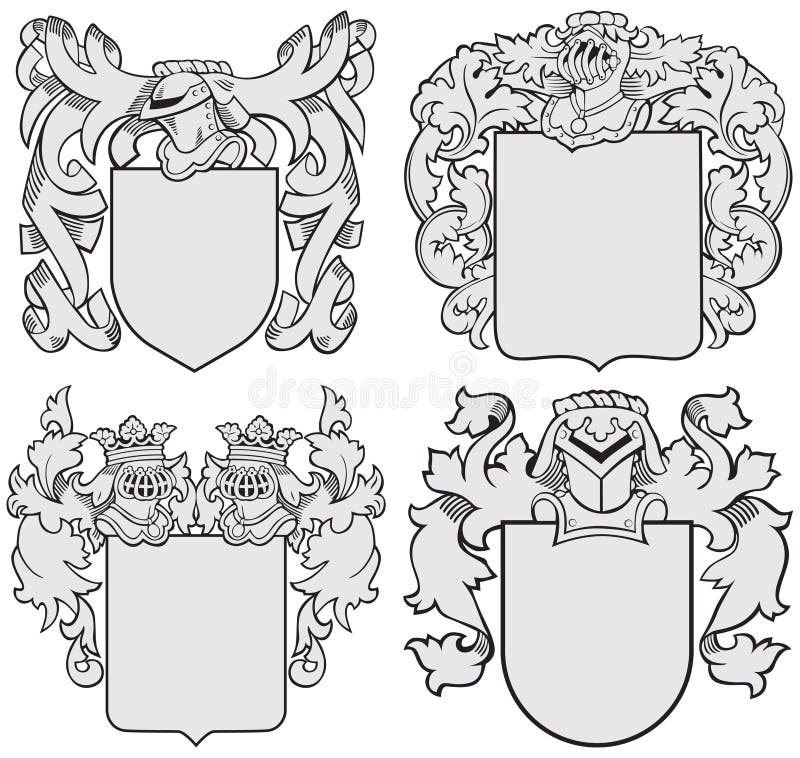 Conjunto de emblemas aristocráticos Nº6 ilustração royalty free