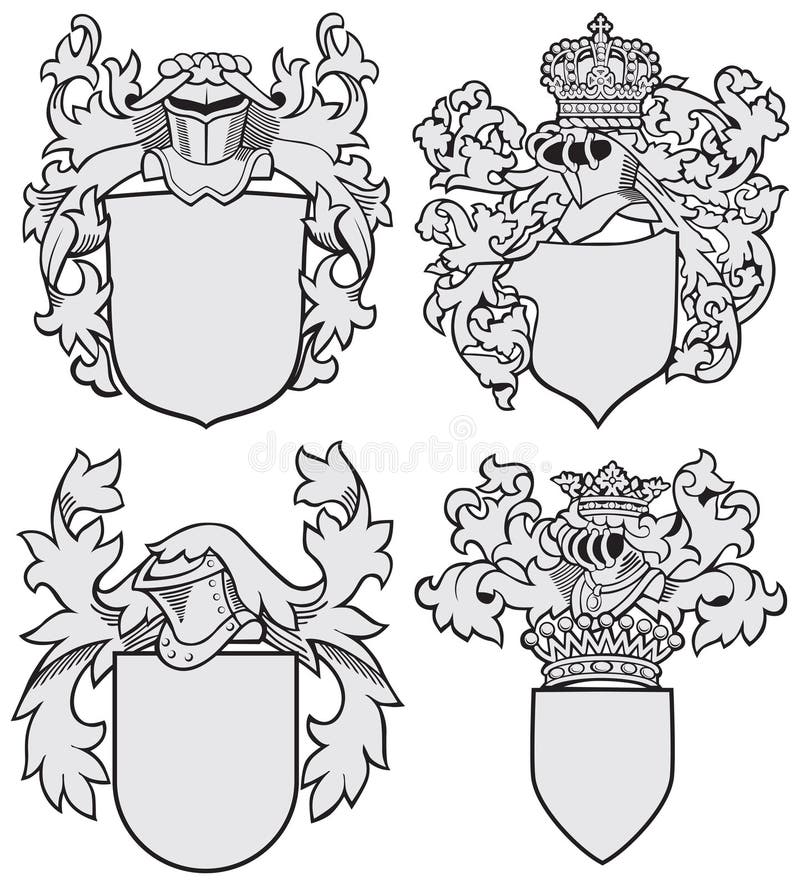 Conjunto de emblemas aristocráticos Nº8 ilustração stock