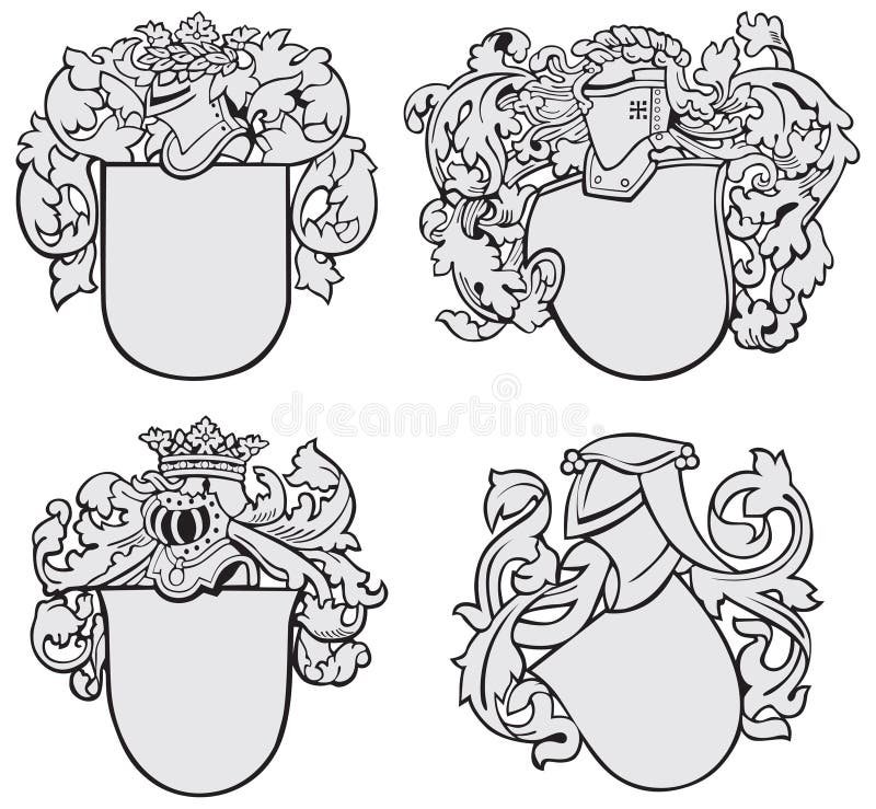 Conjunto de emblemas aristocráticos Nº2 ilustração stock