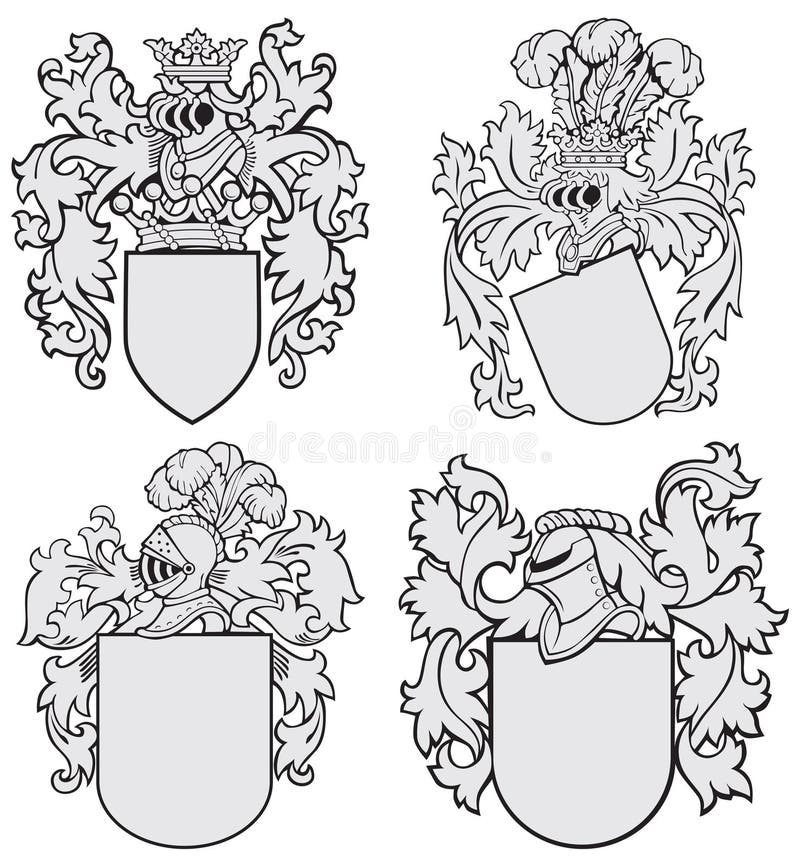 Conjunto de emblemas aristocráticos Nº4 ilustração stock