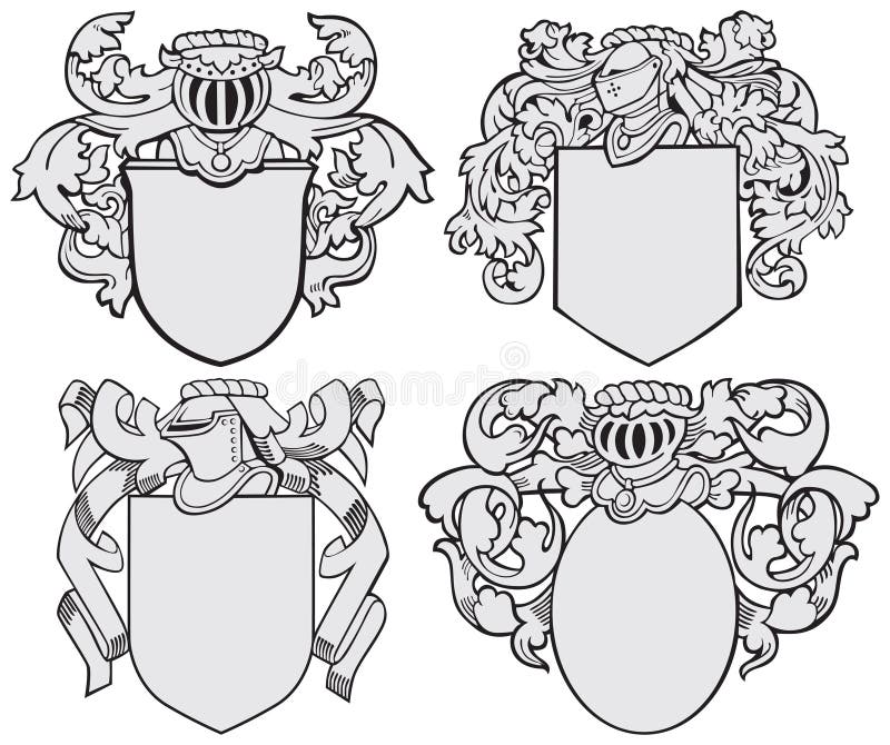 Conjunto de emblemas aristocráticos Nº5 ilustração stock