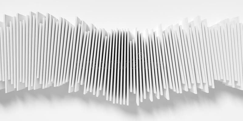 Grupo en forma de onda de cubos blancos girados o matriz de cajas sobre fondo blanco con sombra abstracta datos mínimos libre illustration
