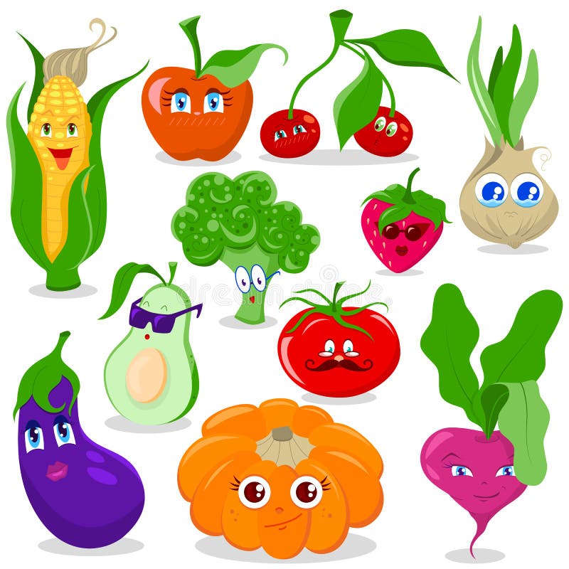 Desenhos Animados Vegetais Engraçados Ilustração do Vetor - Ilustração de  cartoon, beringela: 24830535