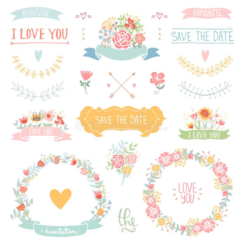 Grupo floral do vintage ilustração do vetor Grupo floral do vintage ilustração do vetor