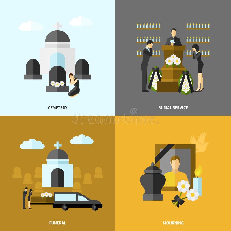 Grupo fúnebre do plano ilustração royalty free Grupo fúnebre do plano ilustração royalty free