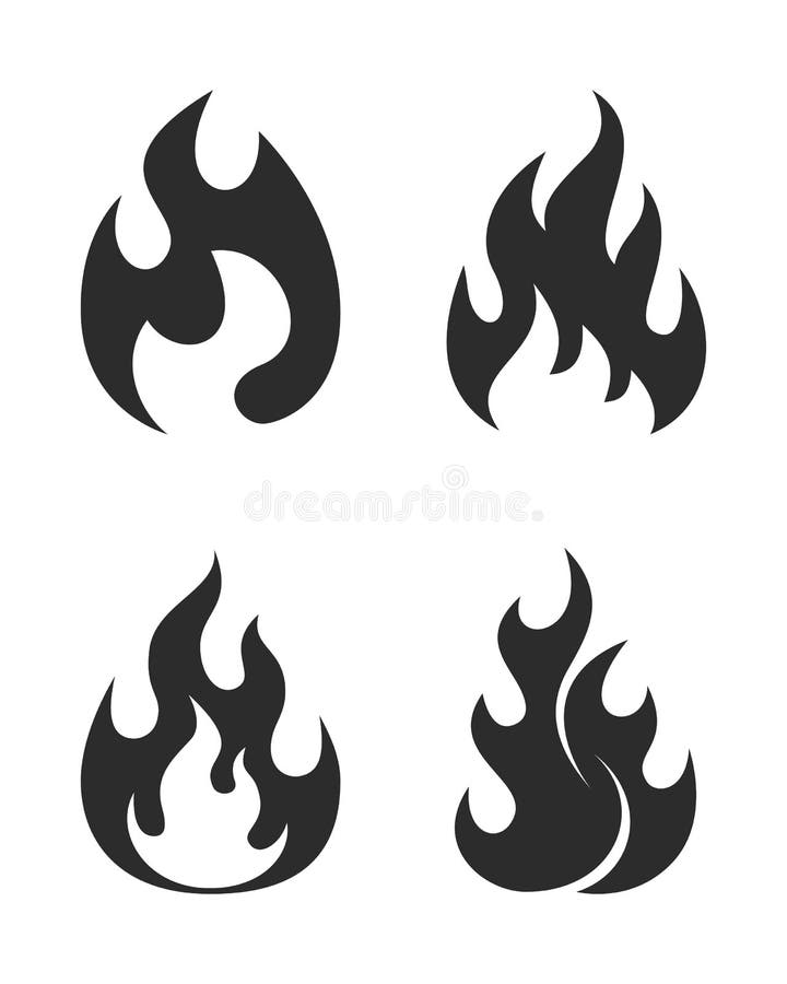 Design PNG E SVG De Desenho De Silhueta Negra De Chamas De Fogo