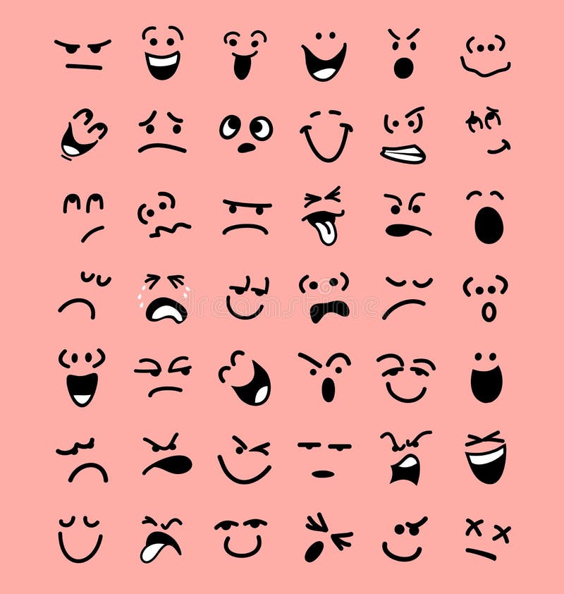 Rostos Kawaii Bela Animação Emocional Com Diferentes Emoções Enjoi Japonês  Engraçado Com Olhos E Boca, Expressões Cômicas Ilustração do Vetor -  Ilustração de retrato, sentimento: 159802829