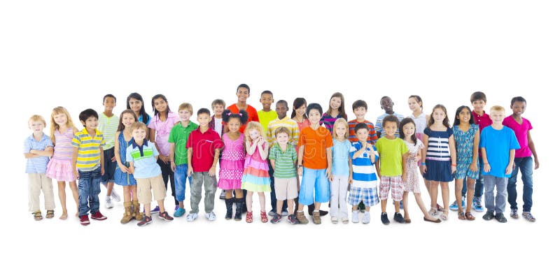 Grupo grande de niños multiétnicos del mundo fotografía de archivo libre de regalías Grupo grande de niños multiétnicos del mundo fotografía de archivo libre de regalías
