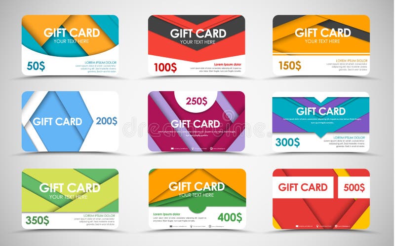 Grupo grande de vales-oferta de valores diferentes ilustração stock Grupo grande de vales-oferta de valores diferentes ilustração stock