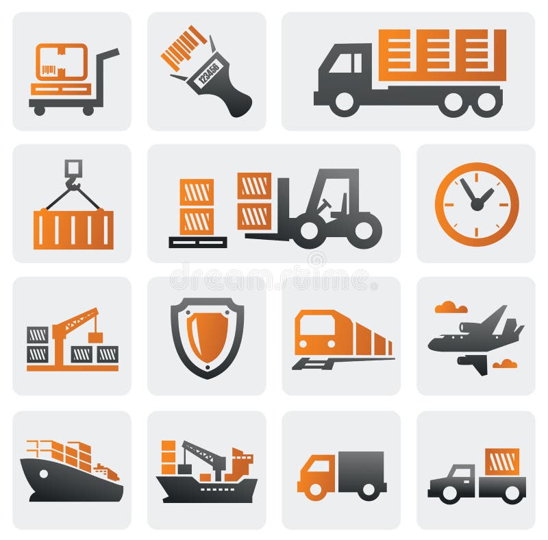 Vector color logistic and shipping icon set. Vector color logistic and shipping icon set