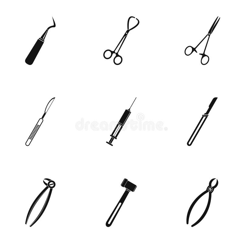 Conjunto de ícones de ferramentas médicas. conjunto de desenhos animados de  ícones de vetor de ferramentas médicas conjunto isolado