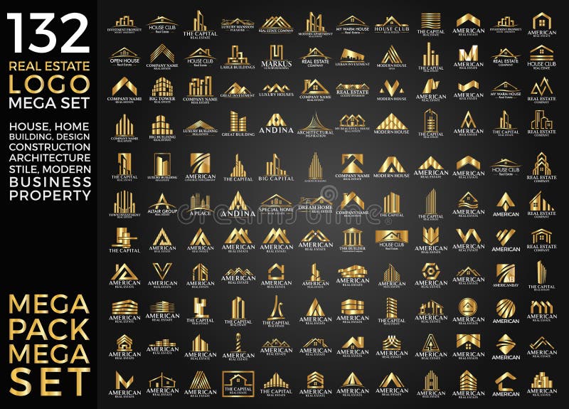 Grupo mega e grupo, Real Estate, construção e construção grandes Logo Vetora Design ilustração royalty free Grupo mega e grupo, Real Estate, construção e construção grandes Logo Vetora Design ilustração royalty free