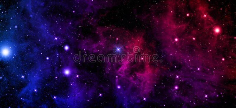 Grupo nebuloso del universo estrellas cielo estrellado radiancia en el espacio exterior azul rojo púrpura negro