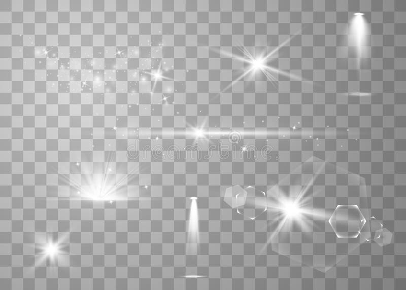Grupo realístico dos alargamentos da lente ilustração royalty free Grupo realístico dos alargamentos da lente ilustração royalty free